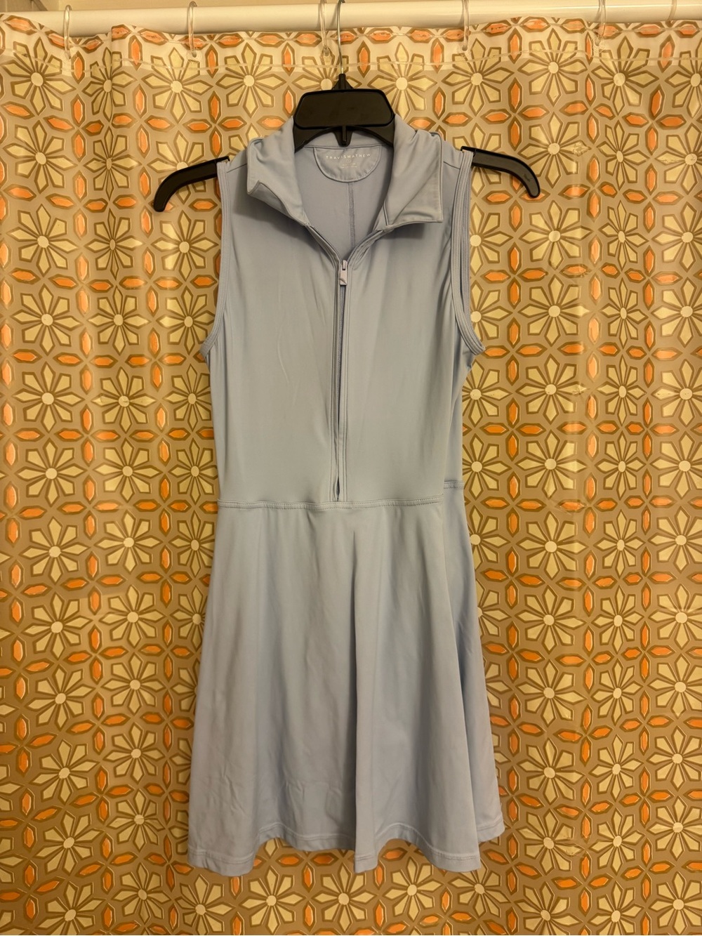 Travis Mathew Pale Blue Sleeveless Zip-Front A-Line Dress